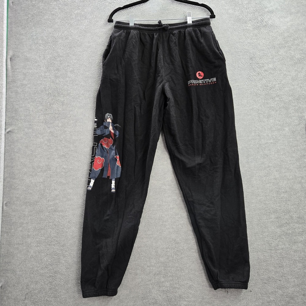 Primitive Men Activewear Pants XL‎ Black Sweatpants Sasuke Itachi Graphic Fleece